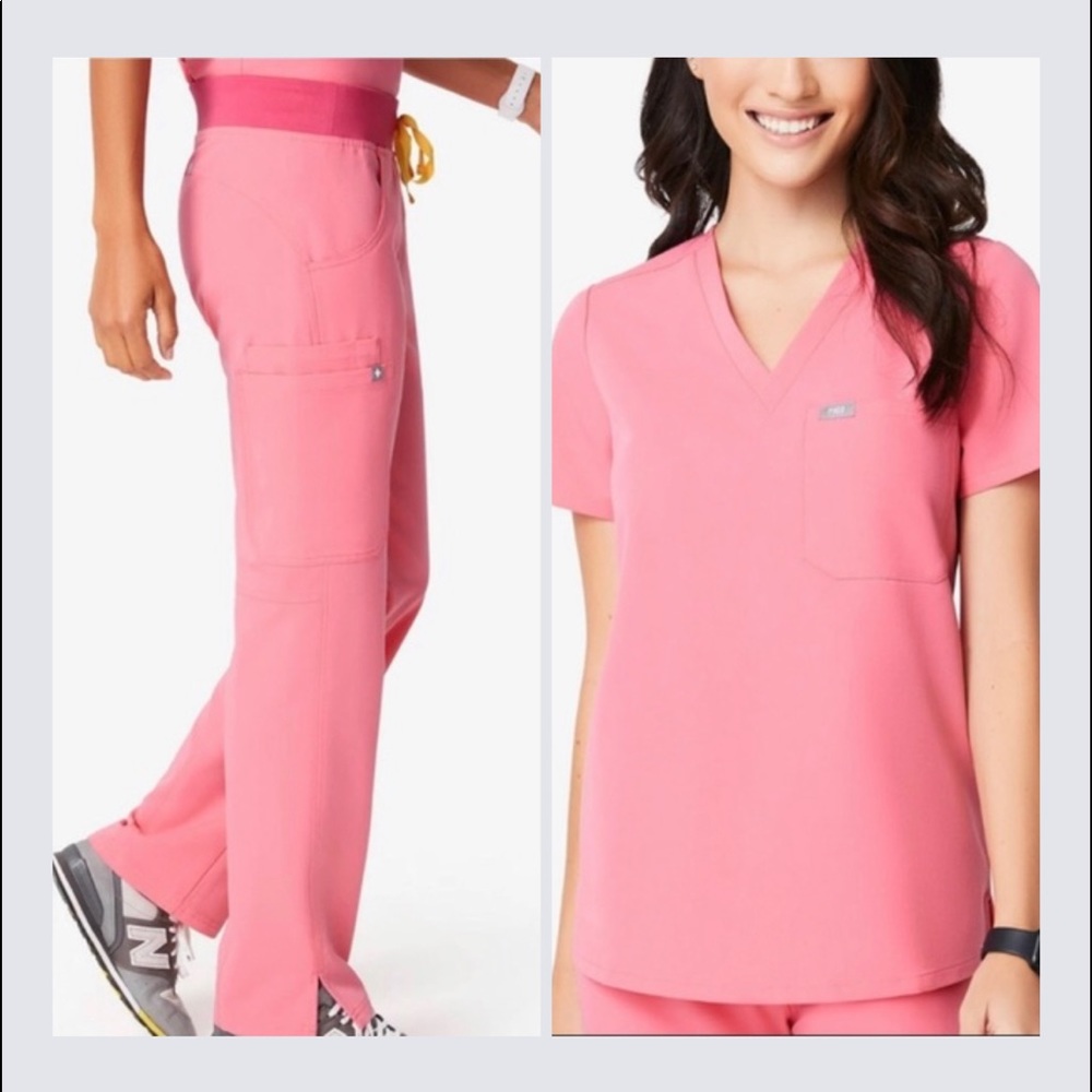 Figs Women's Pink Scrub Top & Pants Set